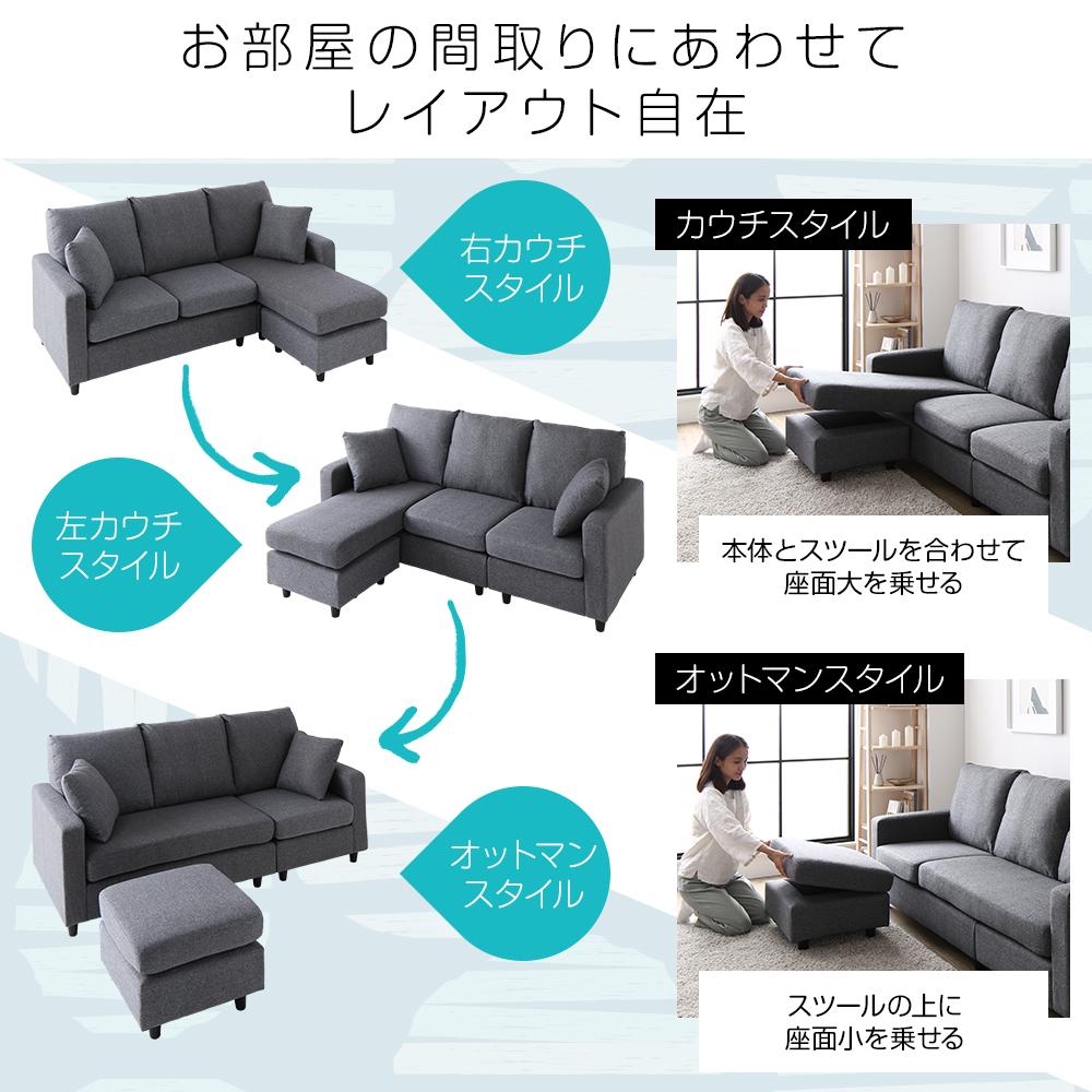 広々使える 3人掛け カウチソファ - テスト環境2