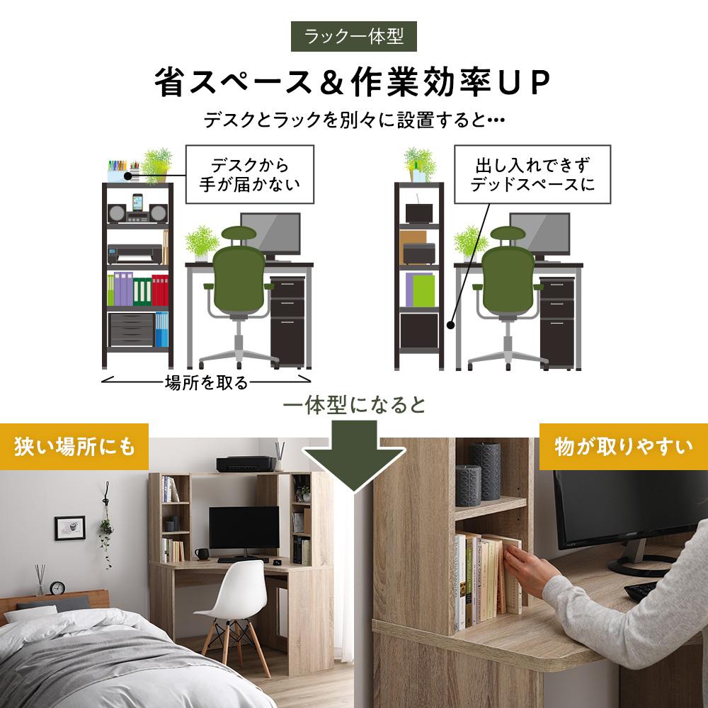 木目調 L字型パソコンデスク - テスト環境2