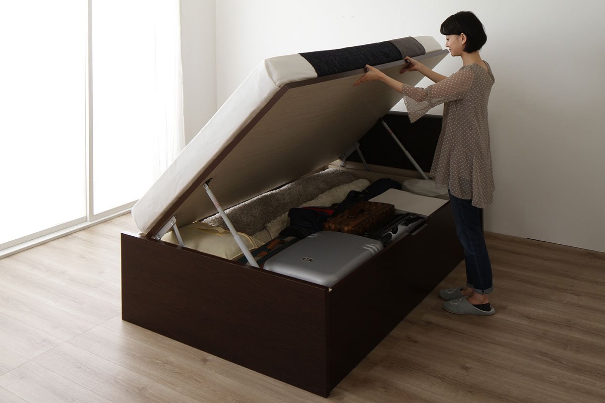 【お客様組み立て】日本製フラットヘッド跳ね上げベッド (縦開き) - テスト環境2