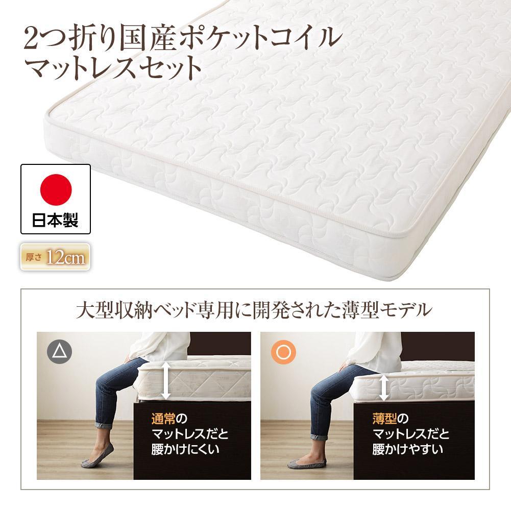 【組立設置あり】日本製 棚付き バネ式跳ね上げベッド - テスト環境2