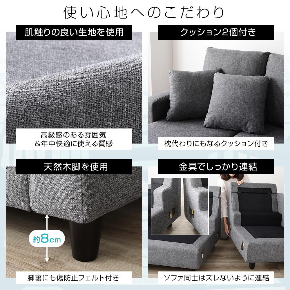 広々使える 3人掛け カウチソファ - テスト環境2