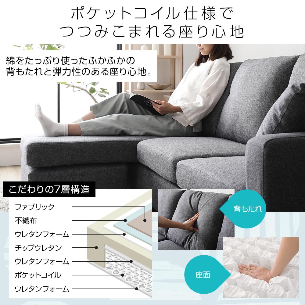 広々使える 3人掛け カウチソファ - テスト環境2