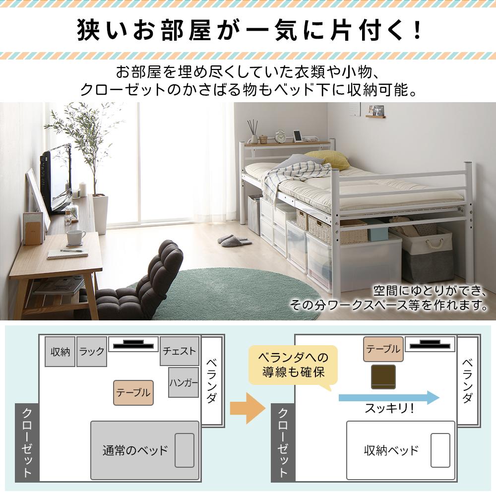 3段階高さ調整 パイプベッド - テスト環境2
