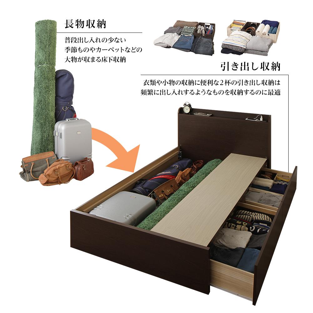 【お客様組み立て】日本製 薄型棚付きボックス収納ベッド - テスト環境2