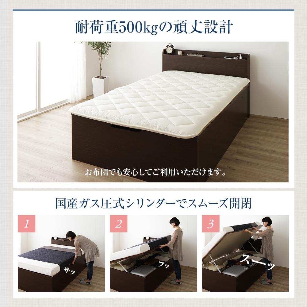【組立設置あり】日本製 薄型棚付き跳ね上げベッド（縦開き） - テスト環境2