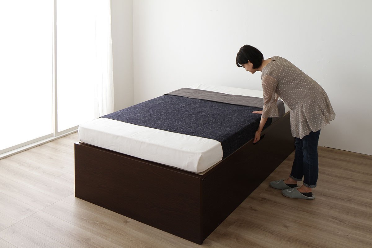 【お客様組み立て】日本製 ヘッドレス跳ね上げベッド（横開き） - テスト環境2