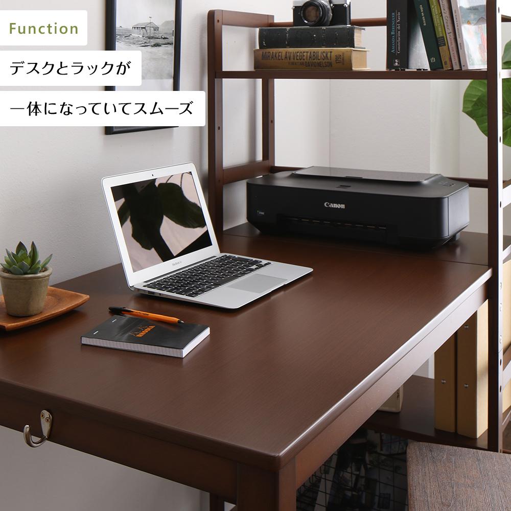 天然木 ラック付きパソコンデスク - テスト環境2