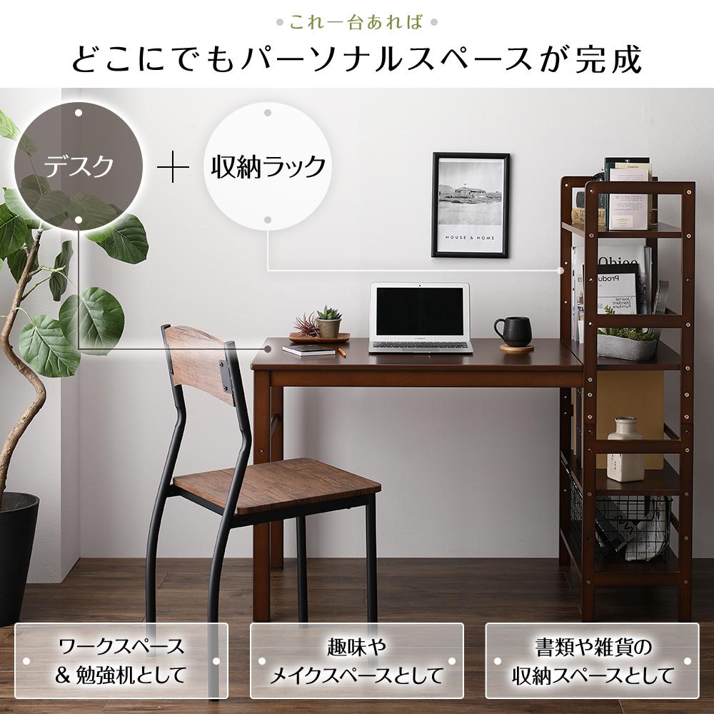 天然木 ラック付きパソコンデスク - テスト環境2