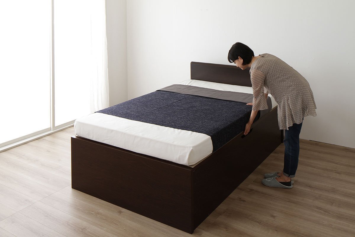 【お客様組み立て】日本製フラットヘッド跳ね上げベッド （横開き） - テスト環境2