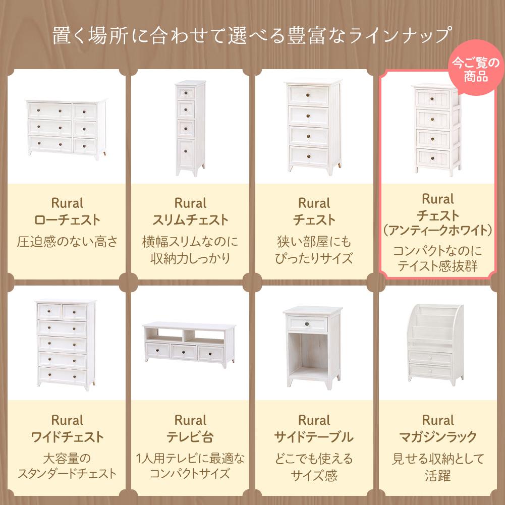 カントリー調家具『 Rural ルーラル』 チェスト（アンティークホワイト） - テスト環境2